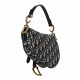 CHRISTIAN DIOR Oblique Mini Saddle Bag Blue CHRISTIAN DIOR Oblique Mini Saddle Bag Blue