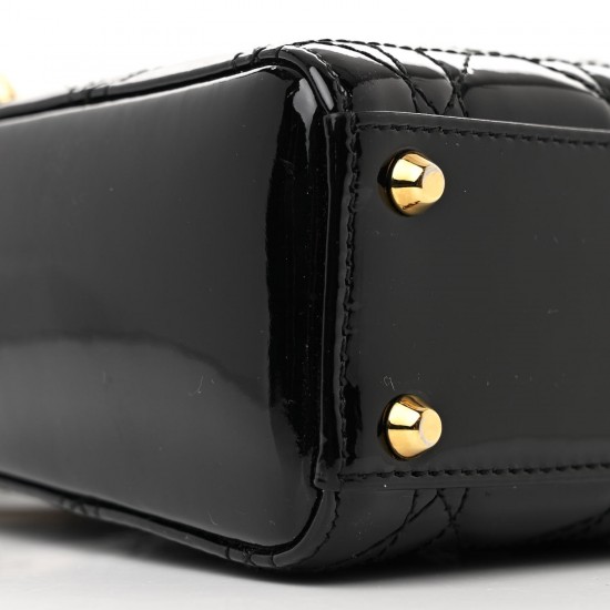 Christian Dior Patent Cannage Mini Lady Dior Black Christian Dior Patent Cannage Mini Lady Dior Black