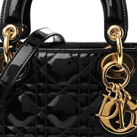 Christian Dior Patent Cannage Mini Lady Dior Black Christian Dior Patent Cannage Mini Lady Dior Black