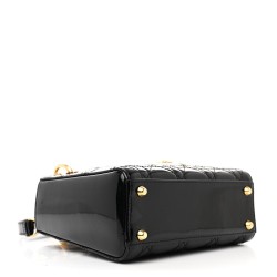  Christian Dior  Patent Cannage Mini Lady Dior Black