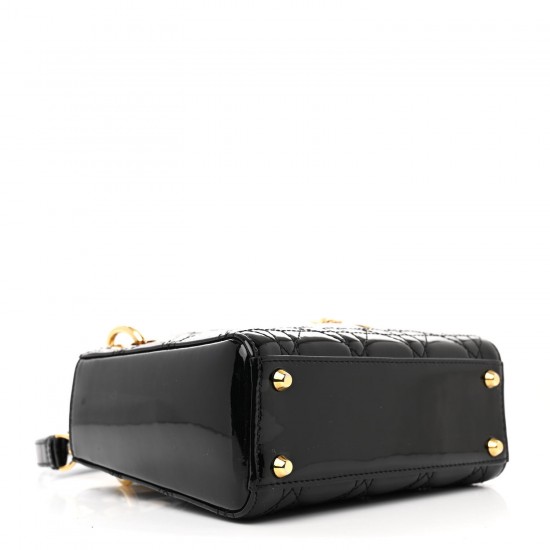 Christian Dior Patent Cannage Mini Lady Dior Black Christian Dior Patent Cannage Mini Lady Dior Black