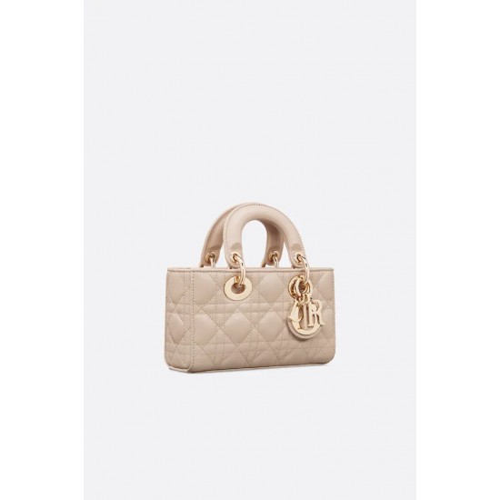 Dior Mini Lady Bag Powder Beige Cannage Lambskin