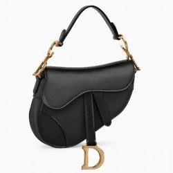 CHRISTIAN Dior Mini Saddle Bag Grained Calfskin