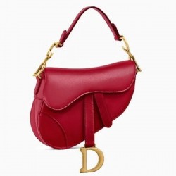 CHRISTIAN Dior Mini Saddle Bag Grained Calfskin
