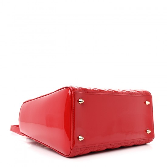 Christian Dior Patent Cannage Medium Lady Dior Red Christian Dior Patent Cannage Medium Lady Dior Red