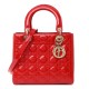 Christian Dior Patent Cannage Medium Lady Dior Red Christian Dior Patent Cannage Medium Lady Dior Red