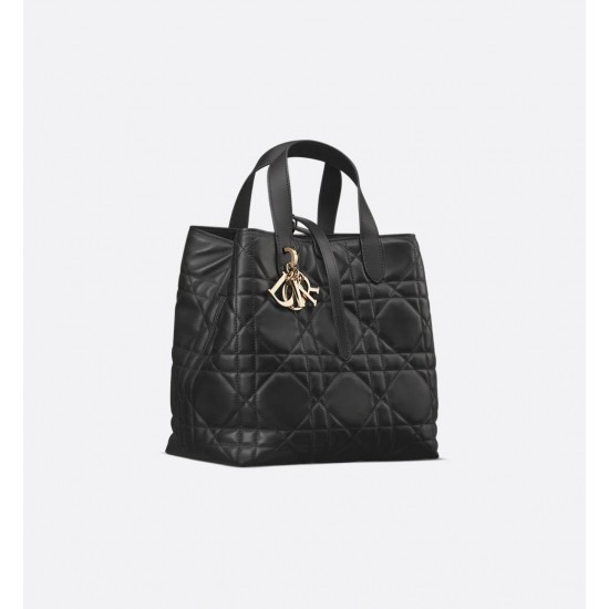 Dior Medium Lady Bag Black Ultramatte Cannage Calfskin