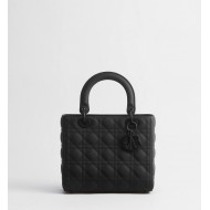 Dior Medium Lady Bag Black Ultramatte Cannage Calfskin