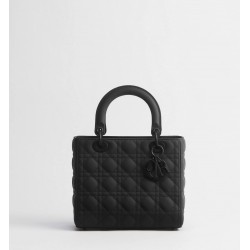 Dior Medium Lady Bag Black Ultramatte Cannage Calfskin