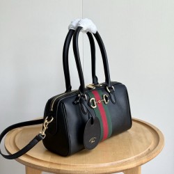 Gucci Borsetto Medium Boston Bag –Black