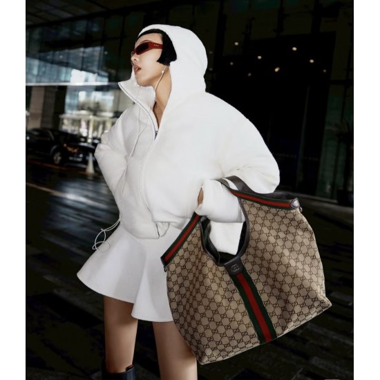 Gucci Giglio Large Tote Bag – GG Canvas & Web Stripe, Runway Collection