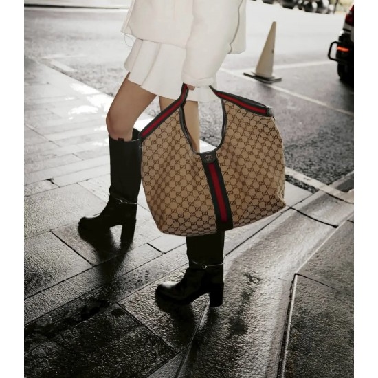 Gucci Giglio Large Tote Bag – GG Canvas & Web Stripe, Runway Collection