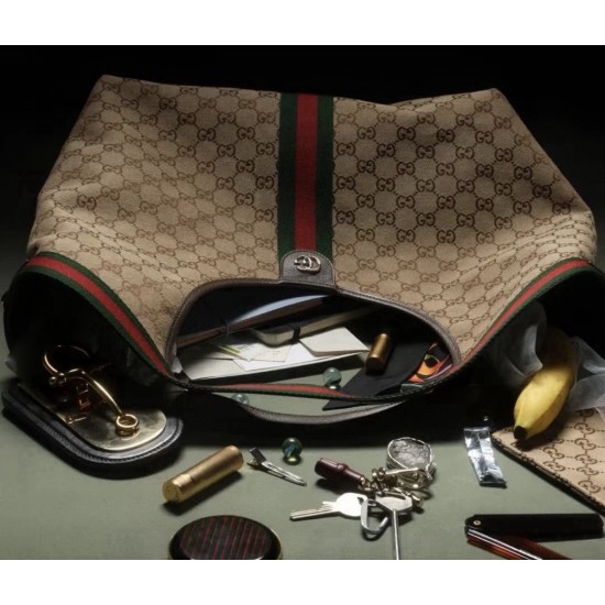 Gucci Giglio Large Tote Bag – GG Canvas & Web Stripe, Runway Collection