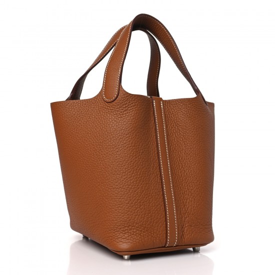 Hermes Taurillon Clemence Picotin Lock 18 PM Gold Hermes Taurillon Clemence Picotin Lock 18 PM Gold