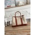 Hermès Garden Party 30 – Canvas & Leather, Glacier White & Pumpkin Contrast