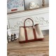 Hermès Garden Party 30 – Canvas & Leather, Glacier White & Pumpkin Contrast