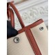 Hermès Garden Party 30 – Canvas & Leather, Glacier White & Pumpkin Contrast