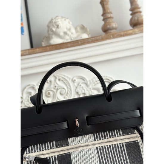Hermès Herbag 31 – Canvas & Leather, Kelly-Inspired Lightweight Tote