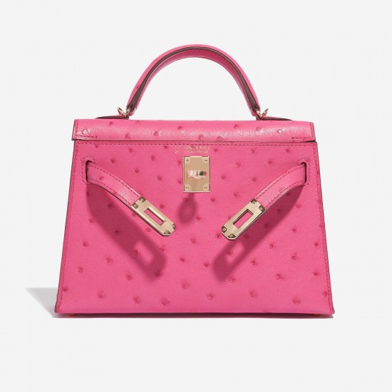 Hermès Kelly Mini HSS Ostrich Rose Fuchsia / Gold Hermès Kelly Mini HSS Ostrich Rose Fuchsia / Gold