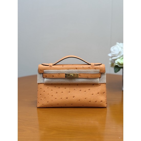 Hermès Mini Kelly 22 | Genuine South African Ostrich Leather | Hand-Stitched Masterpiece