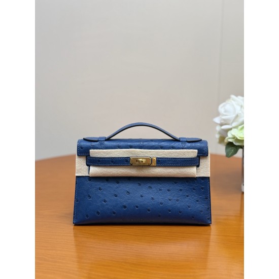 Hermès Mini Kelly 22 | Genuine South African Ostrich Leather | Hand-Stitched Masterpiece