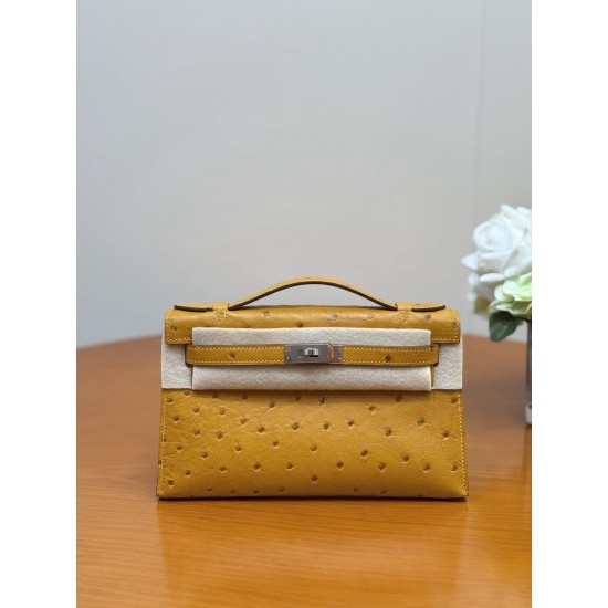 Hermès Mini Kelly 22 | Genuine South African Ostrich Leather | Hand-Stitched Masterpiece