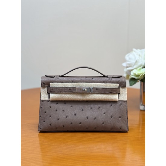 Hermès Mini Kelly 22 | Genuine South African Ostrich Leather | Hand-Stitched Masterpiece