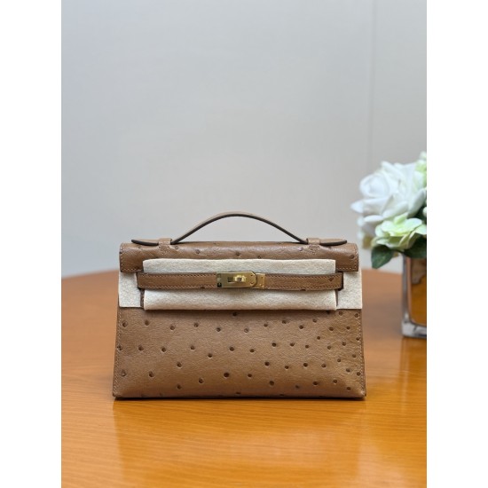 Hermès Mini Kelly 22 | Genuine South African Ostrich Leather | Hand-Stitched Masterpiece