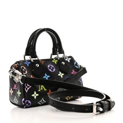 Louis Vuitton Nano Speedy｜Multicolor Monogram by Takashi Murakami｜Black Mini Bag