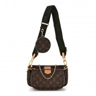 Louis Vuitton Multi Pochette｜Monogram Canvas with Kaki Strap｜Crossbody Bag