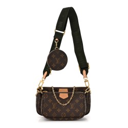 Louis Vuitton Multi Pochette｜Monogram Canvas with Kaki Strap｜Crossbody Bag