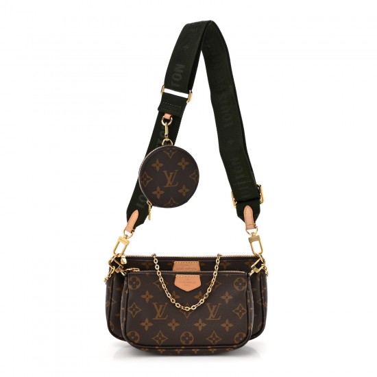 Louis Vuitton Multi Pochette｜Monogram Canvas with Kaki Strap｜Crossbody Bag