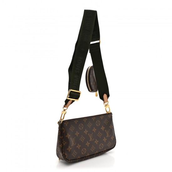 Louis Vuitton Multi Pochette｜Monogram Canvas with Kaki Strap｜Crossbody Bag
