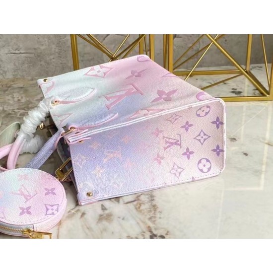 LV OnTheGo PM Sunrise Pastel – Gradient Monogram Empreinte Calfskin with Detachable Strap (M59856)