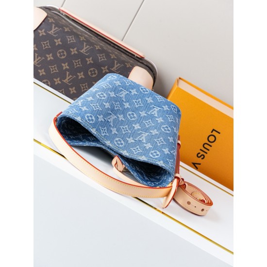 Louis Vuitton All In BB Monogram Denim Tote - Compact Crossbody & Handbag (M28107 Blue)