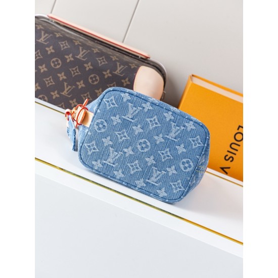 Louis Vuitton All In BB Monogram Denim Tote - Compact Crossbody & Handbag (M28107 Blue)