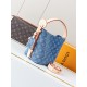Louis Vuitton All In BB Monogram Denim Tote - Compact Crossbody & Handbag (M28107 Blue)