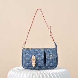 Louis Vuitton Cargo Pochette Accessoires - Denim Monogram Shoulder Bag (M27602 Blue)