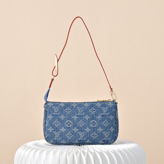 Louis Vuitton Cargo Pochette Accessoires - Denim Monogram Shoulder Bag (M27602 Blue)