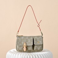 Louis Vuitton Cargo Pochette Accessoires - Denim Monogram Shoulder Bag (M27602 Green)
