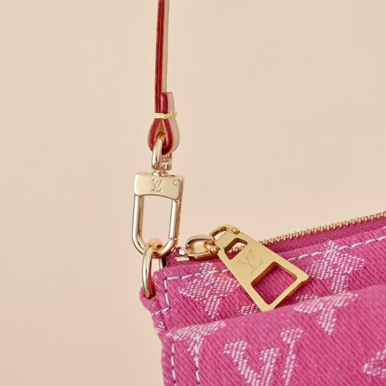 Louis Vuitton Cargo Pochette Accessoires - Denim Monogram Shoulder Bag (M27602 Pink)