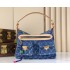 Louis Vuitton Denim Rendez-Vous Baggy Shoulder Bag - Multi-Pocket Monogram Hobo (M27329)