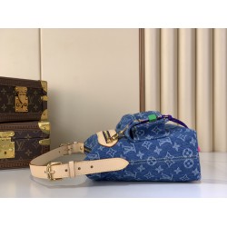 Louis Vuitton Denim Rendez-Vous Baggy Shoulder Bag - Multi-Pocket Monogram Hobo (M27329)