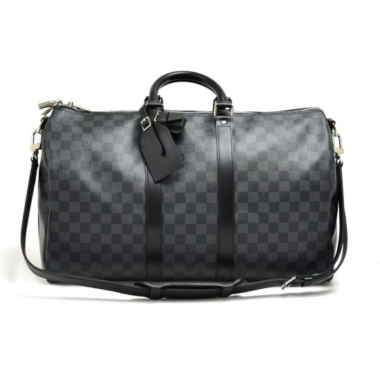 Louis Vuitton Keepall Bandoulière 45|Damier Graphite Canvas|Travel Bag Louis Vuitton Keepall Bandoulière 45|Damier Graphite Canvas|Travel Bag