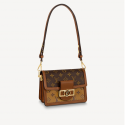 Louis Vuitton Mini Dauphine｜Monogram Reverse Canvas with Gold Hardware｜Crossbody Bag
