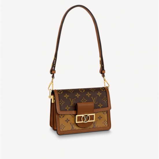 Louis Vuitton Mini Dauphine｜Monogram Reverse Canvas with Gold Hardware｜Crossbody Bag