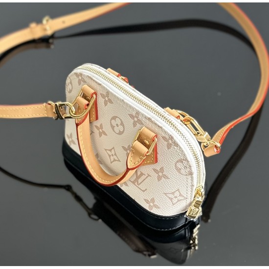 Louis Vuitton Nano Alma Bag – Dune Beige Monogram, Mini Top Handle & Crossbody