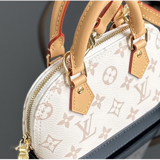 Louis Vuitton Nano Alma Bag – Dune Beige Monogram, Mini Top Handle & Crossbody