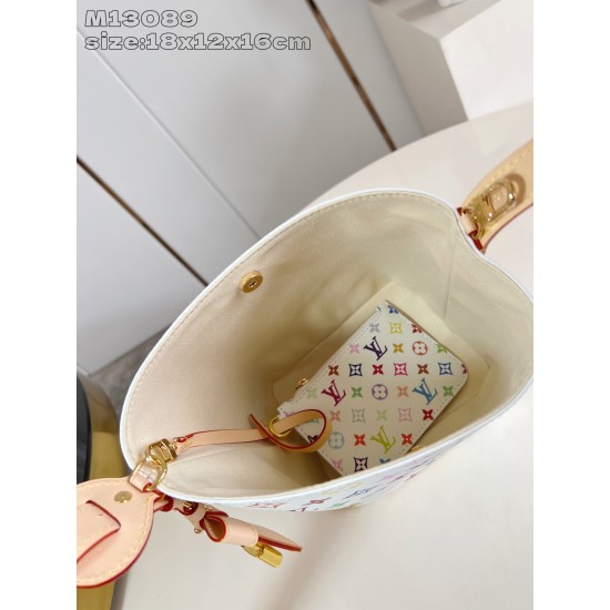 Louis Vuitton x Takashi Murakami All In BB Bucket Bag – White Multicolor Monogram