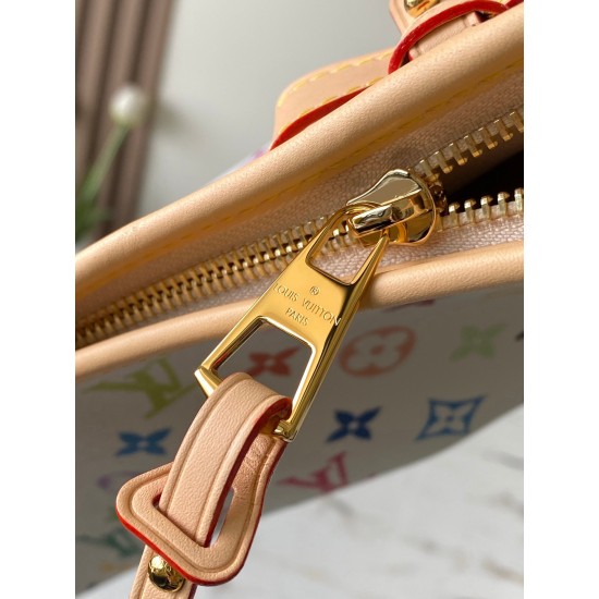 Louis Vuitton x Takashi Murakami CarryAll East West – White Multicolor Monogram (M27578)